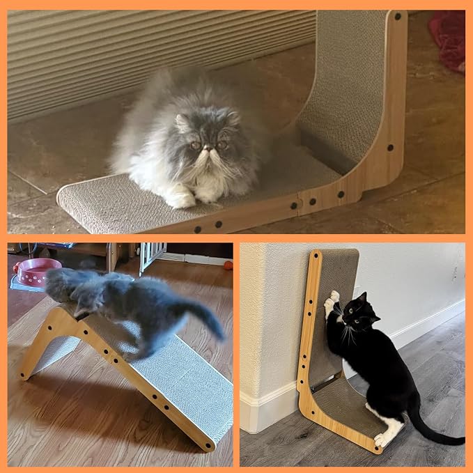 L Shaped Cat Scratcher for Indoor Cats, Cat Scratching, Cat Scratch Pad, 17 Inches Tall Scratching Post with Sturdy Base, Durable Cat Scratch Pad for Kittens & Adults, Furniture Protector - Image 7