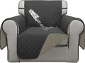 ISSUNTEX Double Protection 100% Waterproof Chair Sofa Cover for Living Room, Reversible Furniture Protector for Dogs, Pets, Kids (Chair, Dark Gray/Beige) by ISSUNTEX