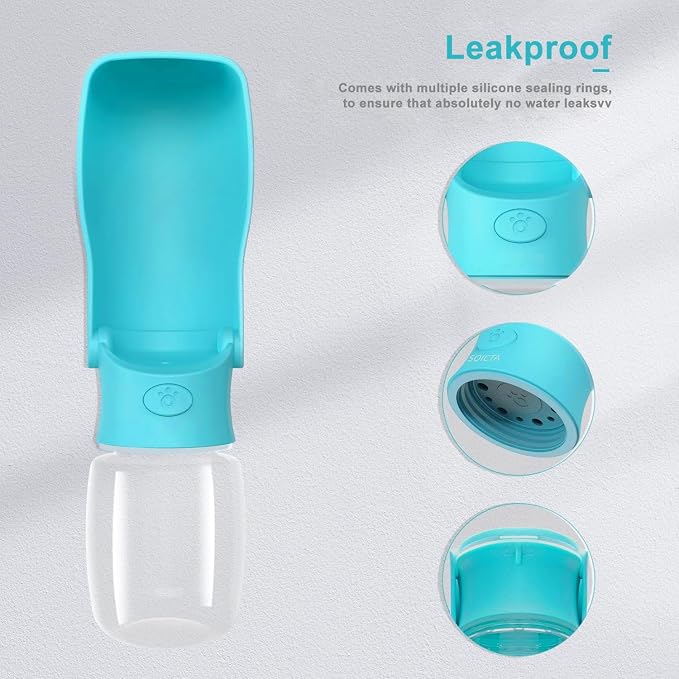 Portable Dog Small Animals Water Bottle for Walking 19 OZ or 12 OZ Pet Water Bottles for Puppy Medium Large Dogs Little Animals Water Dispenser Dog Small Animals Water Bowl - Image 2