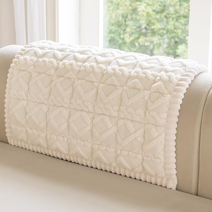 OstepDecor Couch Cover for Dogs, Washable Non Slip Sofa Cover for Pets | Soft Couch Covers for Sofa, Loveseat and Sectional, Furniture Protector Against Pet Hair & Dirt (35.4" x 35.4", Cream) by OstepDecor