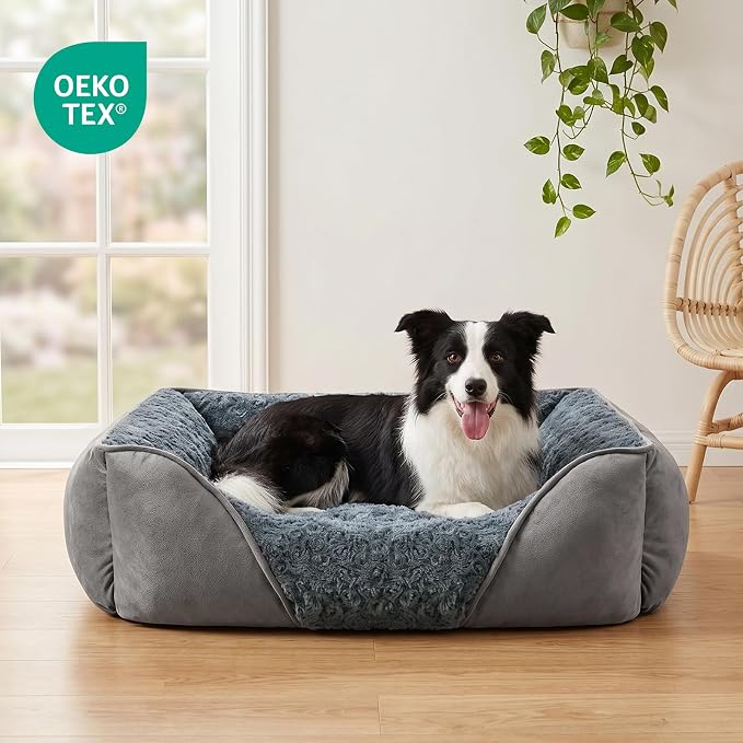 XX-Large Dog Bed for Large Medium Small Dogs, Rectangle Washable Dog Bed, Orthopedic Dog Bed, Soft Calming Sleeping Puppy Bed Durable Pet Cuddler with Anti-Slip Bottom XXL(42"x30"x10") - Image 8