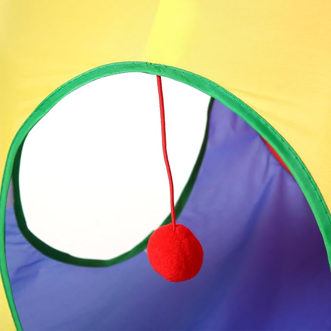 Pet Cat Tunnel, Tent Kit Tunnels for Indoor Cats, Collapsible Pet Tunnel for Kitten, Puppy, Rabbit, 25cm-Wide Tunnels, Durable & Breathable, with Peek Hole Toy Ball - Image 6