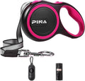PINA Retractable Dog Leash, 26ft Dog Leash for Small Medium Large Dogs Up to 110lbs, 360° Tangle-Free Strong Reflective Nylon Tape, with Anti-Slip Handle, One-Handed Brake, Lock - Black Pink by PINA