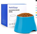 Dog Bowls,Cone Friendly Non Slip Single Dog Bowl with Stainless Steel Inner, Raised Bowls for Small and Medium Dogs Spaniel Dogs Long Ear, High Capacity, L/3 Cups Blue by Petvillage