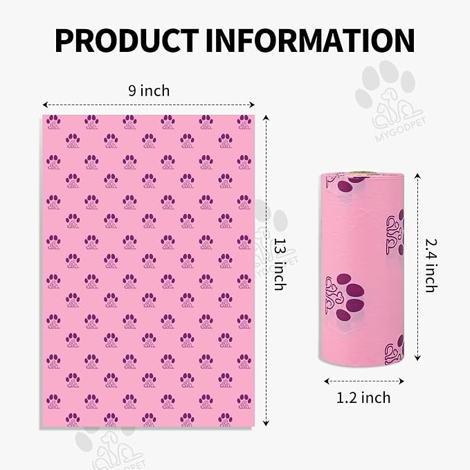 Dog Poop Bags Rolls 300 Count Biodegradable Poop Bags Refills for Dog and Cat Lavender Scented Waste Bag Leak Proof Doggie Poop Bag Doggy Trash Bag Purple - Image 2