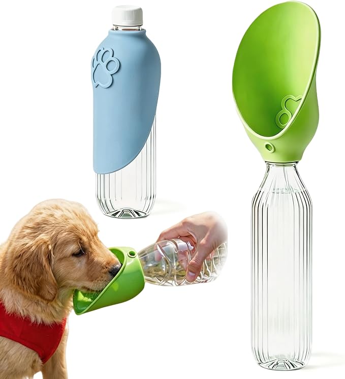Portable Silicone Dog Water Bottle Adapter for Outdoor Travel 2PCS | Food-grade Silicone, Foldable Leaf Design, Fits Standard Water Bottles, Ideal for Walking & Hiking, Easy to Clean & Install by Unknown
