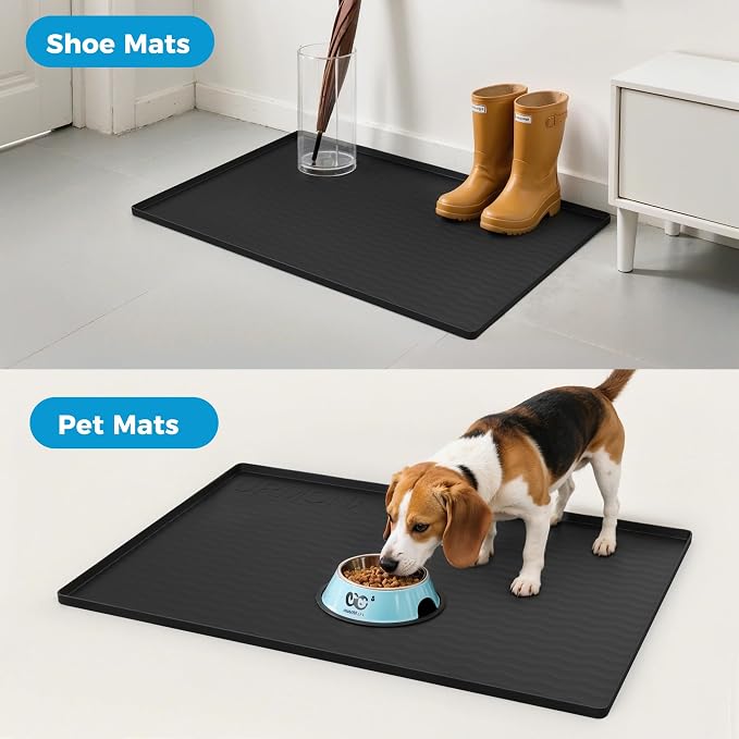 URMONA 34 x 22 in Waterproof Silicone Under Sink Mat, Cabinet Protector | Black, Under Kitchen Sink Mat, Kitchen Cabinet Liner, Bathroom Sink Protector, Pet Food Mat and Cat Litter Mat - Image 5