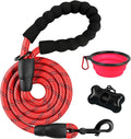BARKBAY Dog Leashes for Large Dogs Heavy Duty Dog Leash 4/5/6 FT with Comfortable Padded Handle and Highly Reflective Threads for Medium Large Dogs Walking Training Running (5FT-1/2'',Red by BARKBAY