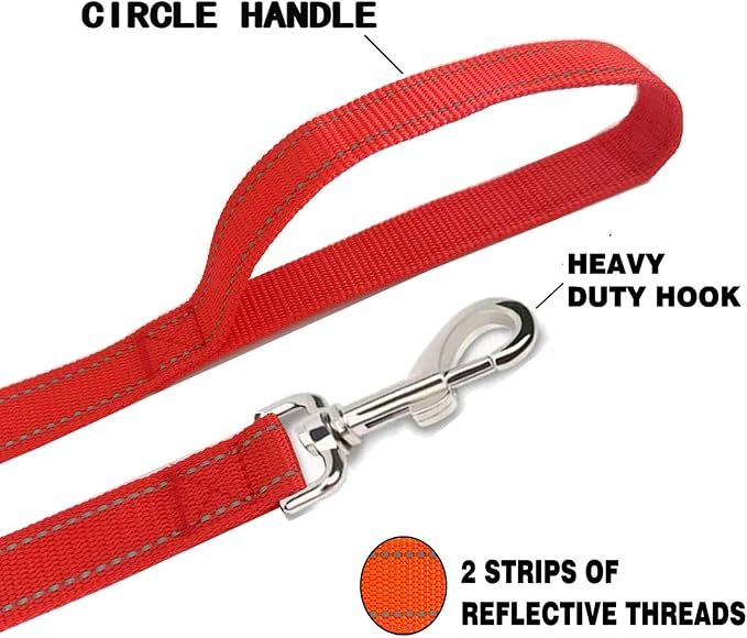 Reflective Dog Leash 4Ft /5 Foot /6 Feet Long, 1 Inch Wide, for Small and Medium Dogs - Image 4