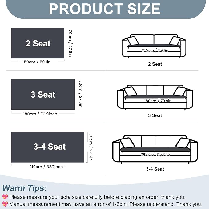 OTOB Couch Cover for Dogs Washable, Non Slip Plush Fuzzy Sofa Covers for 3 Cushion Couch All Seasons, Kids Pet Friendly Soft Cozy Furniture Protector Sofa Slipcovers (Dark Gray, 27.6" x 82.7") - Image 8