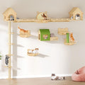 YITAHOME Cat Wall Shelves with Scratching Post | Cat Tower with Solid Wood Wall Shelves, Multi-Level Cat Climbing Furniture with Hideout & Runway by YITAHOME