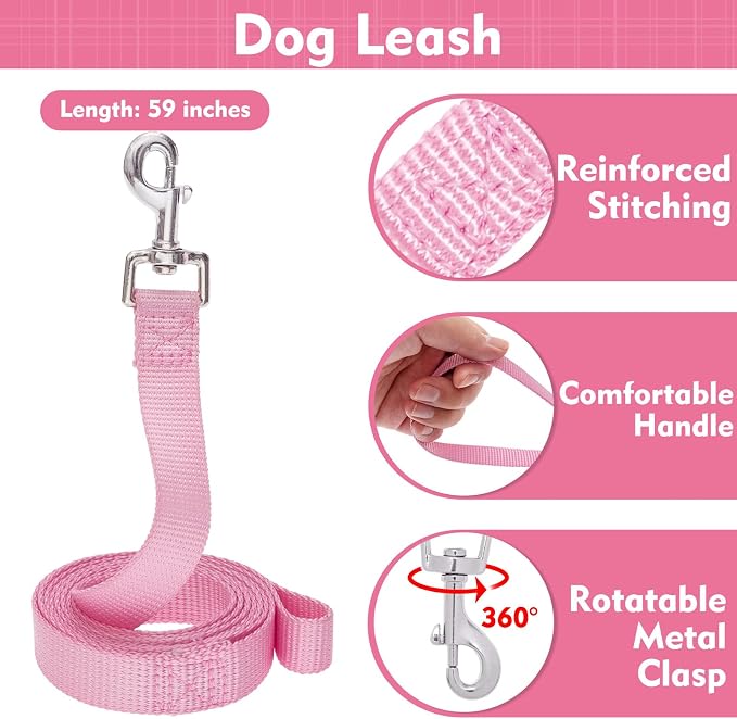 EXPAWLORER Step-in Dog Harness Small Sized and Leash Set | Cute Small Dog Harness No Pull Girl, Breathable Soft Mesh Padded, Adjustable Light Puppy Vest for Dogs Cats, Pink XS - Image 5