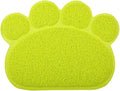 Paw-Shaped Cat Litter Box Mat,10 Colors Available,15.75x11.75 Inches (Lime) by DMWirelessCarCharger