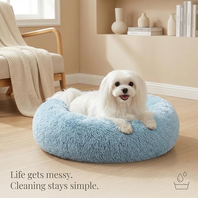 nononfish Soft Round Dog Bed for Small Dogs,Calming Plush Pet Bed | Soft round calming bed for comfortable pet rest. - Image 7
