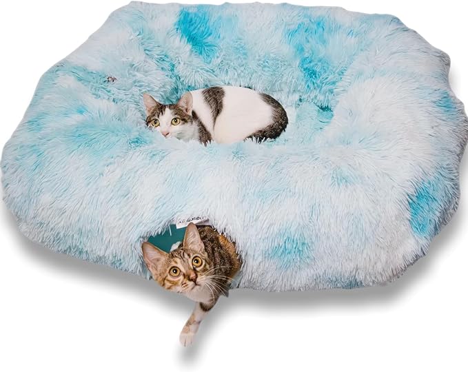 XxingSheep Extra Large Cat Tunnel Bed Plush Cat Cave for Indoor Cats | Soft plush fabric creates a warm and comfortable resting space by XxingSheep