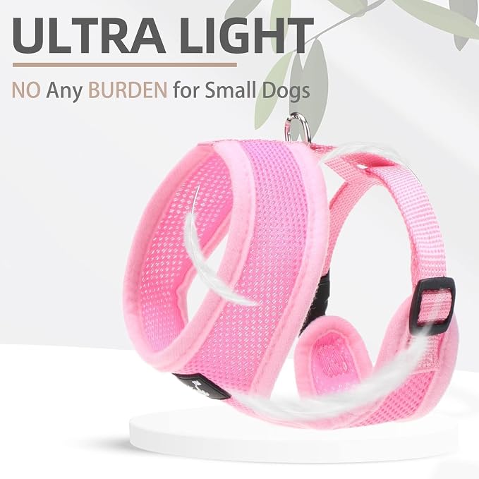 PUPTECK Small Dog Harness and Leash Set No Pull for XS XXS Sized Dogs Puppy | Escape Proof No Choke Pet Cat Adjustable Soft Padded Walking Vest - Image 5