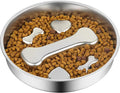Novery Non-Slip Stainless Steel Slow Feeder Dog Bowl, 2-Cups | Interactive Slow Feeding Puzzle Maze, Prevents Choking & Bloating, Non-Slip Bottom, For Medium Dogs & Cats by Unknown