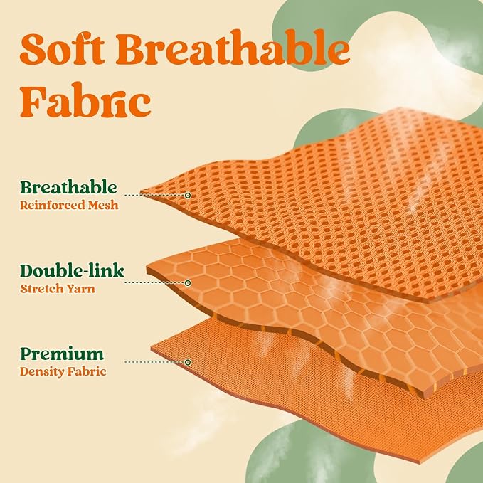 rabbitgoo Dog Harness Small Sized and Leash Set, Step in Soft Vest | Breathable Mesh, Easy Wear with Hook & Loop, Light and Reflective for Walking, Multi-colored, Orange & Dark Green, L - Image 3