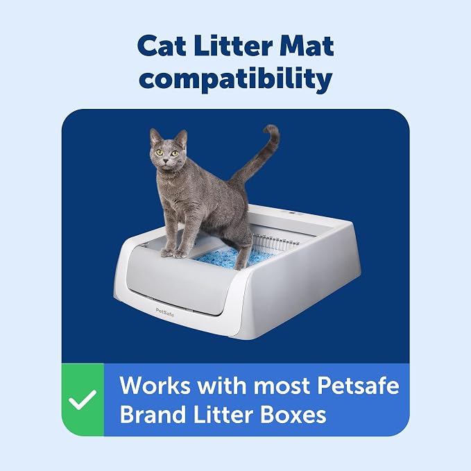 PetSafe Anti-Tracking Cat Litter Mat, Large 30 x 40 in | 30 x 40 in, Durable Mesh Trapping Mat for Crystal & Clay Clumping Cat Litter, Leakproof Double-Layer Backing, BPA-Free - Image 3