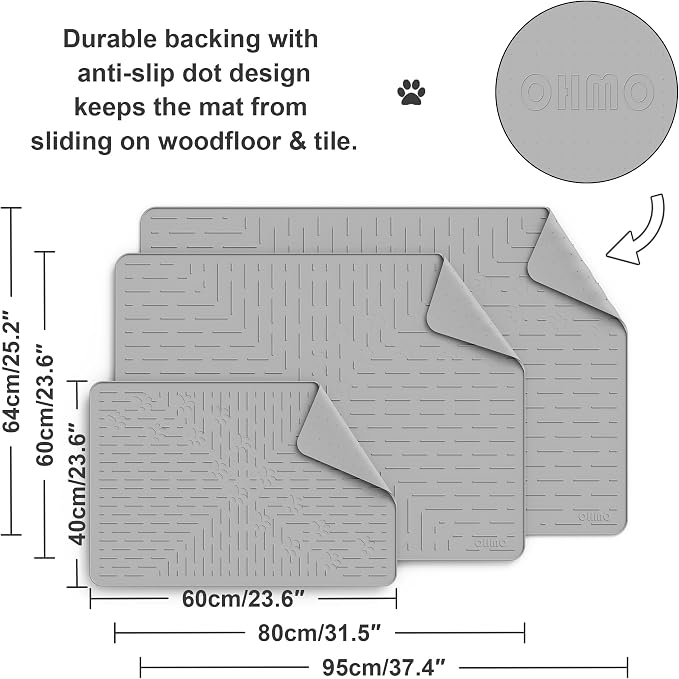 Cat Litter Mat, 23.5x16 Silicone Trapping Mat Ash Grey | for Kitty Litter Box, Easy Clean, BPA Free Rubber, Center Litter Collection, Easy Pour-Back, Waterproof, Odor-Resistant - Image 5