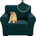 XINEAGE Stretch Jacquard Armchair Cover, Non Slip Sofa Slipcover for Dog | High-Stretch Fabric. Wear-Resistant, Pet Friendly. Easy Install & Washable for Living Rooms, Offices.Blackish Green by XINEAGE