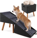 2-in-1 Foldable Dog Stairs & Ottoman, Non-Slip Pet Steps for Small Dogs | wooden dog ramp , foldable space-saving design, ideal for puppies senior & injured pets, helps dogs easily reach couch by Ziluce