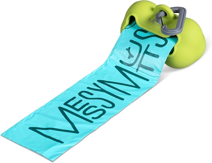 Messy Mutts Silicone Dog Poop Bag Holder with Carabiner, Green | Silicone Dog Poop Bag Dispenser With Carabiner Clip And 15 Bag Starter Roll, Fits Standard Rolls - Image 3