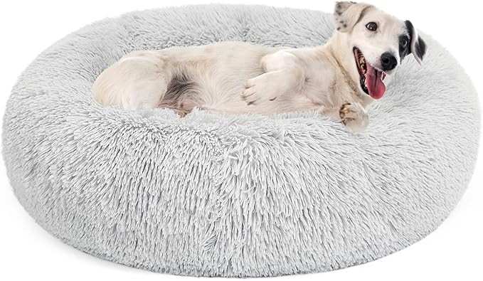 MIXJOY Orthopedic Dog Bed Comfortable Donut Cuddler Round Pet Beds Ultra Soft Washable Dog and Cat Cushion Bed (30'', Light Grey) by MIXJOY
