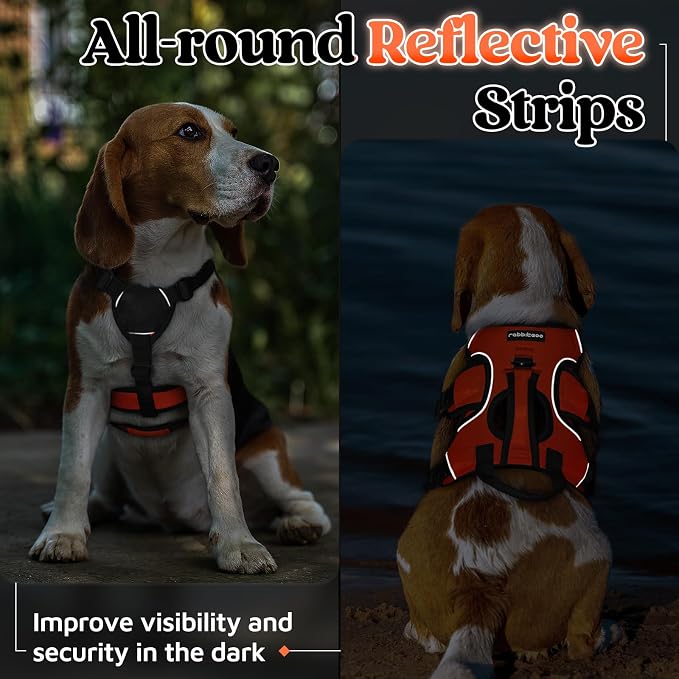 rabbitgoo Escape Proof Dog Harness for Small, No Pull with Lift Handle | No Escape, Full Soft Padded, Reflective Adjustable Vest, Leash Clip for Walking Hiking Training, Orange, Small - Image 8