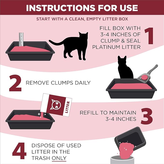 ARM & Hammer Clump & Seal Platinum Cat Litter, Multi-Cat Clumping Litter Forms Rock-Hard Clumps, Powerful Odor Eliminators with Baking Soda, 14-Day Odor Control, 18 lbs (Pack of 2) - Image 6
