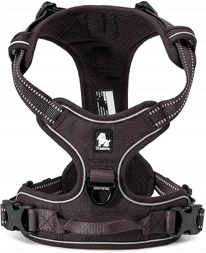 TRUE LOVE Adjustable No-Pull Dog Harness Reflective Pup Vest Harnesses Comfortable Control Brilliant Colors Truelove TLH5651(Brown,XL) | Front Clip, No-Choke, Soft Padded, Control Handle, Anti Escape, Dog Car Harness, Walking and Training, Escape Proof... by TRUELOVE