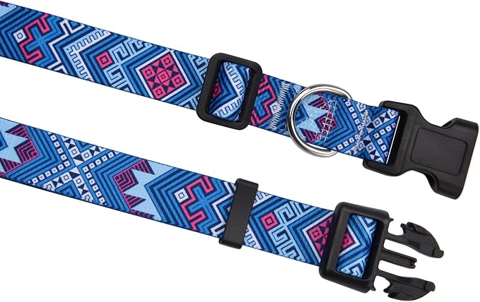 Mihqy Dog Collar for Large Dogs, Fashion Design, Blue Ethnic Style,L | Neck Fit 14.9"-24.8", Multiple Patterns，4 Sizes for Small Medium Large Dogs, Comfortable for Walks and Outdoor Hikes - Image 5