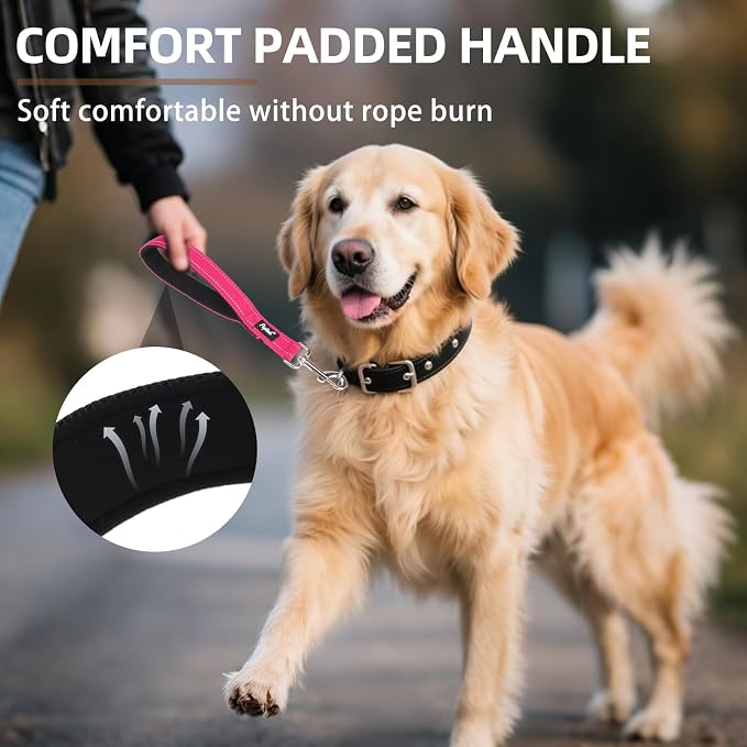 PUPTECK Reflective Short Dog Leashes 3 Pack for Walking and Training | Heavy Duty Clip with Soft Padded Handle for Medium Large Dogs Traffic Control - Image 4