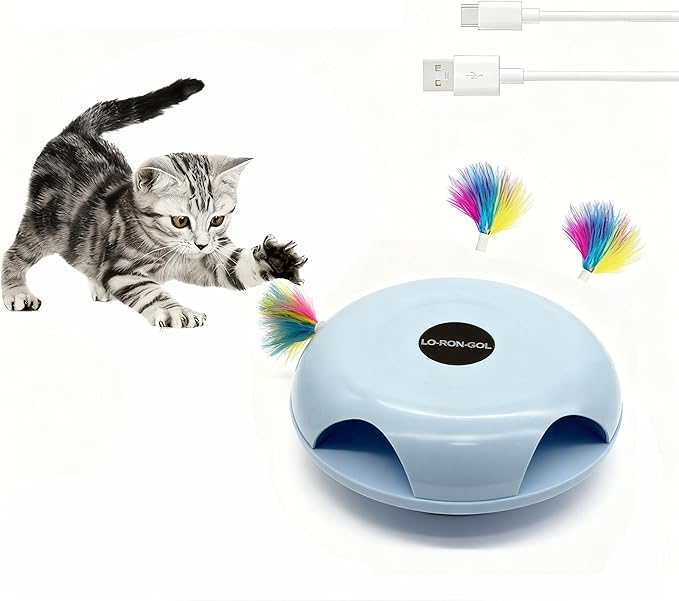 Interactive Whack-a-Mole Cat Toy — Automatic Mushroom Feather Pop-Up Play Toy for Cats, Cognitive Stimulation & Exercise, Durable Pet Entertaining Game (Blue) by Unknown