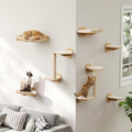 HOOBRO 11 Pcs Cat Wall Shelves for Large Cats up to 25 lb, Wooden Wall-Mounted Cat Shelves Set, Corner Cat Shelf with 2 Arched Platforms, Climbing System with Perche, Scratching Post, Natural NL49CS03 by HOOBRO