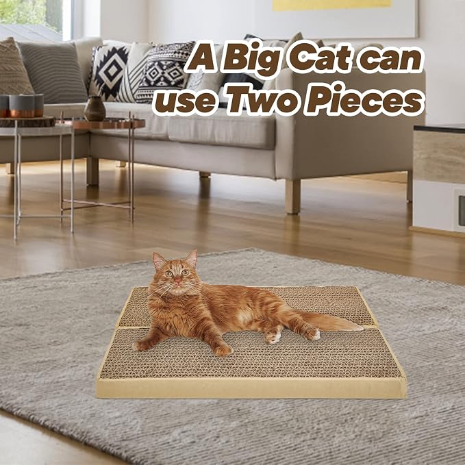 HappyFreeSX Splicing Cat Scratch Pad: Cat Scratchers for Indoor Cats and Kitten, 2 Pack Cat Scratching Pad, Cat Scratcher Cardboard, Cat Scratching Pad, Premium Scratch from Cats, Double-Sided Design | Cat Scratchers for Indoor Cats and Kitten - Image 6