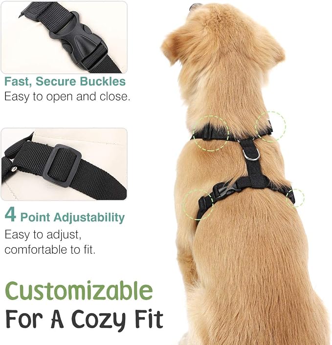 VavoPaw Dog Seat Belt Vest Harness for Car, 2 in 1 Seatbelt Buckle | Soft Breathable Mesh, Adjustable Buckle, Nylon, Heavy Duty Pet Safety Seat Belts for Small Medium Large Pets, Purple, L - Image 4