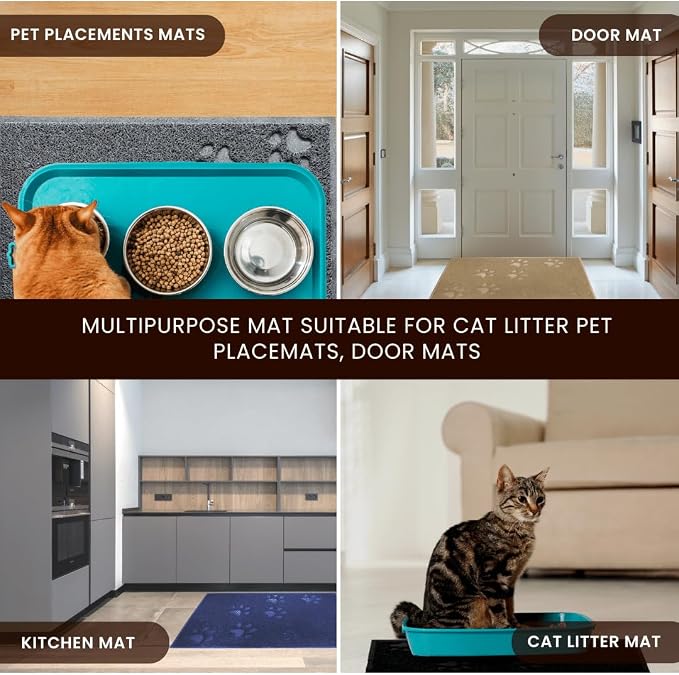 Andalus Medium Cat Litter Mat, Pack of 2 - Waterproof, Non-Slip & Easy to Clean Cat Litter Box Mat for Extra Efficient Pet Litter-Trapping, Brown (23.5” X 15.75”) - Image 7