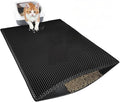 Large Cat Litter Mat, 29.9'' x 35.8''Inch, Double Layer Waterproof Proof Litter Box mat, Non-Slip Design, Easy to Clean, Black Cat Litter Trapping Mat by Unknown