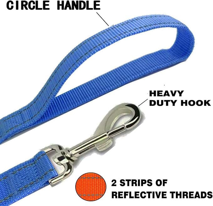 Reflective Dog Leash 4Ft /5 Foot /6 Feet Long, 1 Inch Wide, for Small and Medium Dogs - Image 4