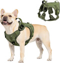 VavoPaw Heavy Duty Tactical Dog Harness for Small Dogs, No Pull Adjustable | Pet Harness Reflective Service Training Easy Control Pet Vest Military K9 Working Dog Harnesses（Army Green, S） by VavoPaw
