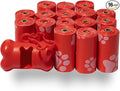 Best Pet Supplies Poop Bags for Dogs - Red, 240 Count | Scented, Leak-proof, Easy-Tear perforations, 15 Thick Bags per roll, Outdoor Walking & Travel, Fits Standard Holders by BestPetSuppliesLLC