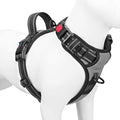 No Pull Dog Harness Medium Reflective Front Clip Vest with Handle,Adjustable 2 Metal Rings 3 Buckles,[Easy to Put on & Take Off](S, Grey) | Adjustable 2 Metal Rings 3 Buckles,[Easy to Put on & Take Off](S, Grey) by PHOEPET