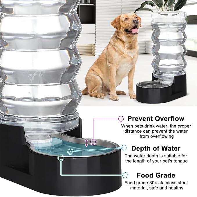 RIZZARI 9L Filtered Dog Water Dispenser: Large Capacity Multi Pet Solution | No Power Needed/Dishwasher-Safe/BPA-Free/Spill-Resistant/ For Multi-Dog Homes/Garage/Balcony - Image 4