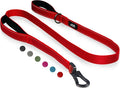 Twoear 5FT 1IN Heavy Duty Dog Leash for Large Dogs with 2 Padded Handles | Traffic Handle Extra Control, Auto Lock Hook, Strong Reflective Walking Leash for Night Safety, Medium and Large Breeds,Red by TwoEar