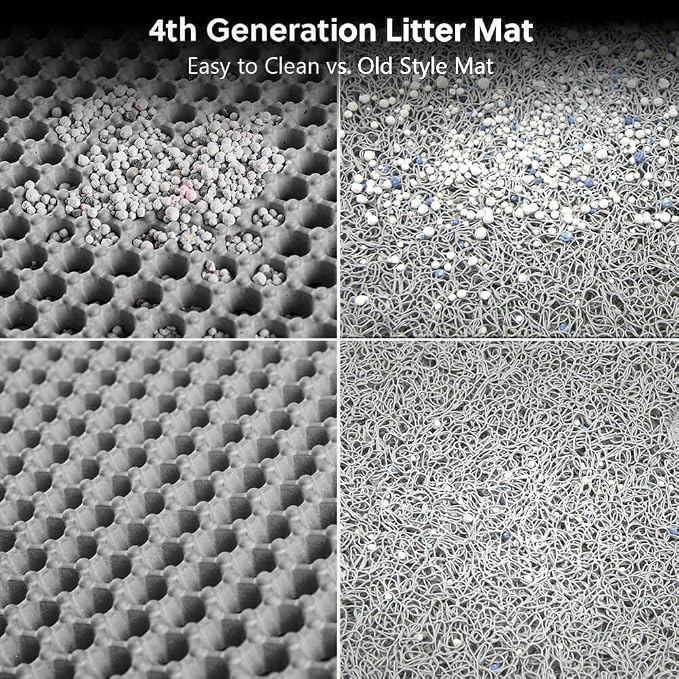 Cat Litter Mat, Kitty Litter Trapping Mat, Honeycomb Double Layer Mats, No Phthalate, Urine Waterproof, Easy Clean, Scatter Control, Catcher Litter Tray Box Rug Carpet - Image 5