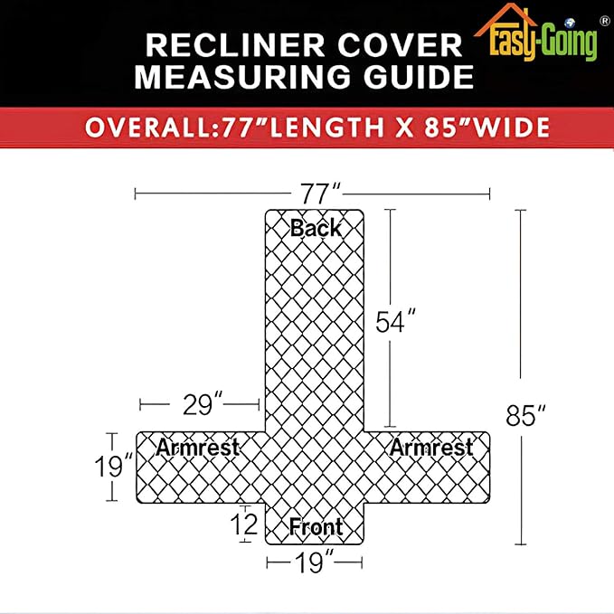 Easy-Going Recliner Sofa Slipcover Reversible Sofa Cover Water Resistant Couch Cover Furniture Protector with Elastic Straps for Pets Kids Children Dog Cat (Recliner, Dark Gray/Beige) | Machine Washable Slipcover For Dogs, Water Resistant Furniture Mat... - Image 5