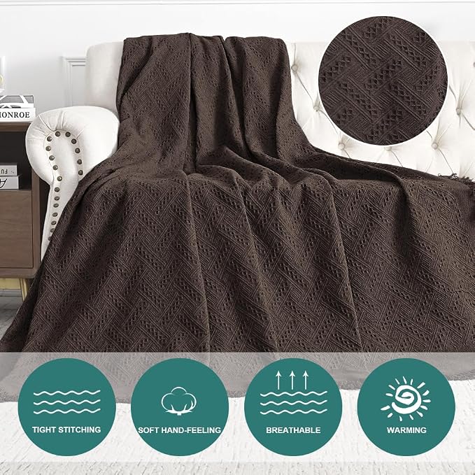 MYSKY HOME Couch Cover Sofa Covers Oversized Chair Cover Chocolate Geometrical Couch Recliner Cover for 1 Cushion Couch Washable Sofa Throws Single Sofa Slipcovers (Medium, 71" x 91", Chocolate) - Image 3