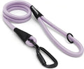 Rope Dog Leash, 4 ft Heavy Duty Dog Leash with Aviation Aluminum Auto Locking Carabiner, Strong Nylon Pet Lead for Small, Medium, Large Dogs (Purple, 4FT) by MORXIL