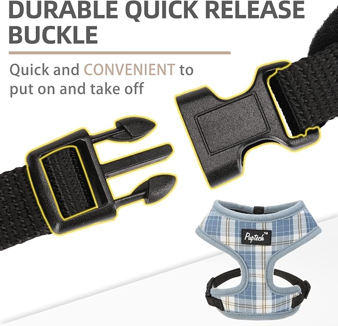 PUPTECK Small Dog Harness and Leash Set No Pull for XS XXS Sized Dogs Puppy | Escape Proof No Choke Pet Cat Adjustable Soft Padded Walking Vest - Image 4